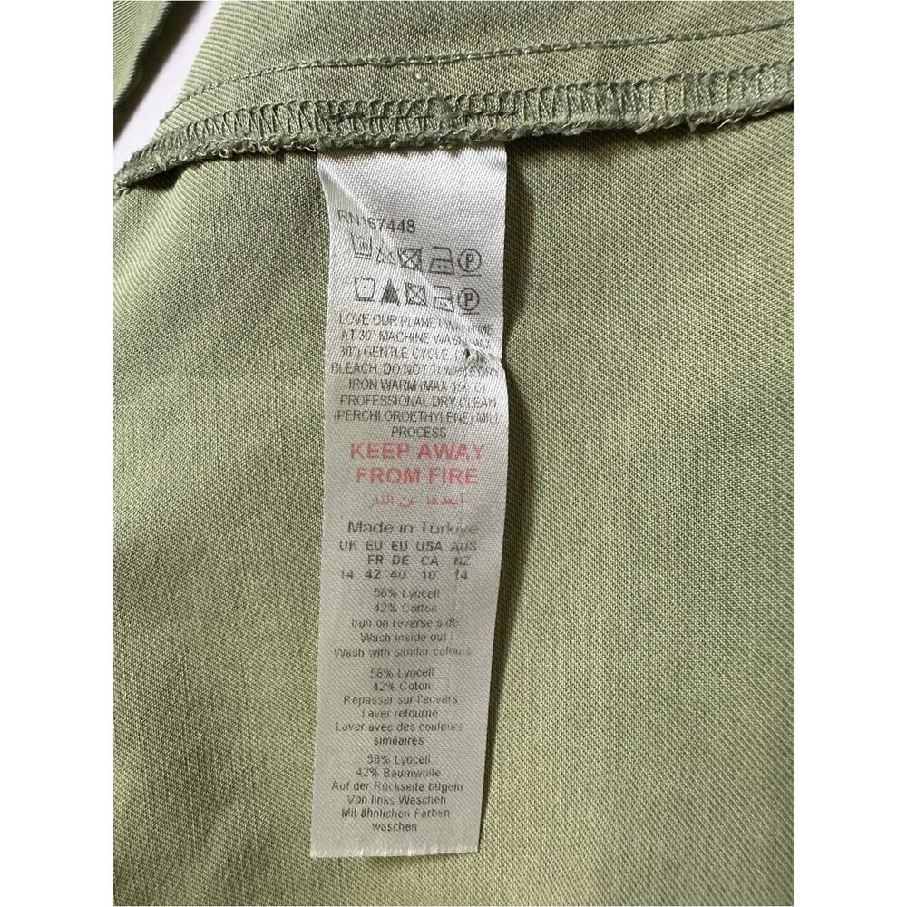 Nasty Gal Cargo Maxi Skirt Olive Green Twill High Waist Utility Size 10 - Picture 12 of 12